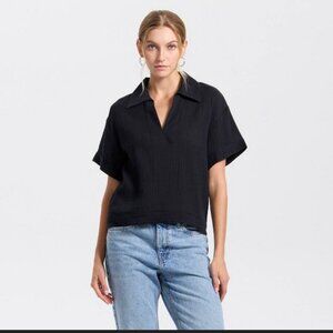 NWT Universal Thread 100% Cotton Short Sleeve Shirt Pullover  Size Small - Black